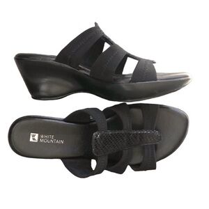 White Mountain wedge sandals